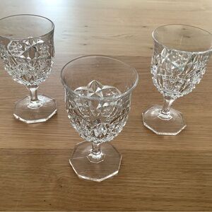 Antique “Toltec Clear” Pressed Glass Cordial Glass Set by McKee